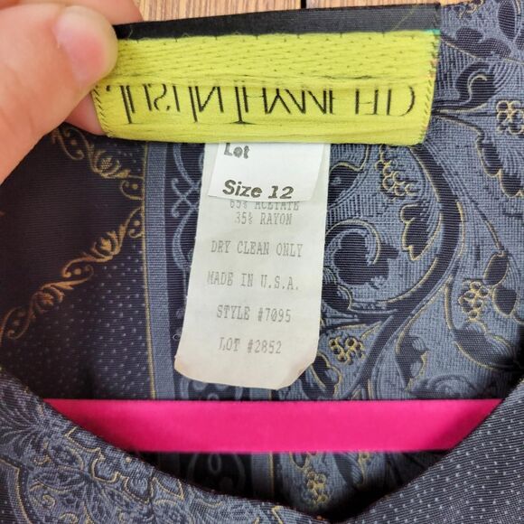 Vintage 80s/90s Black Ornate Printed Jacket / Blazer - Picture 6 of 8